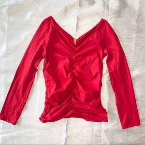 Red Scrunch Top by Tangerine